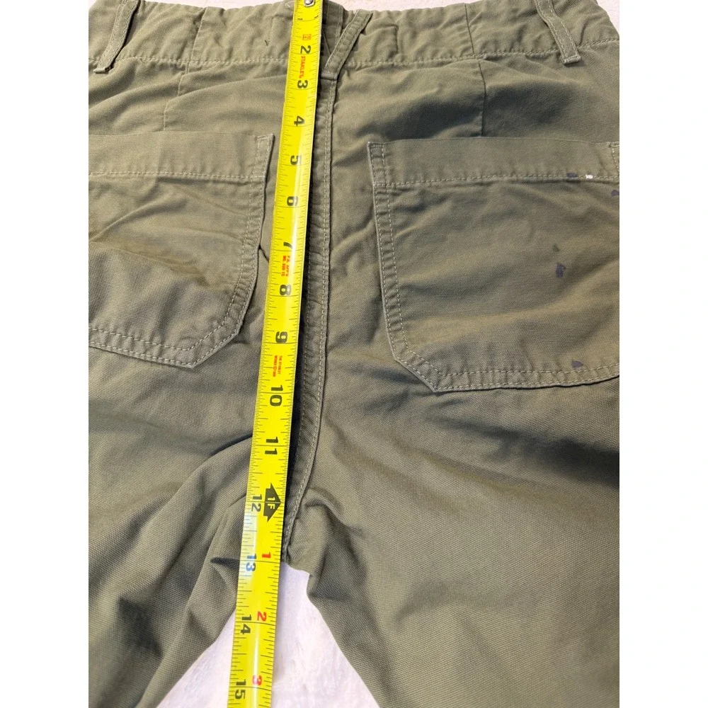 Veronica‎ Beard Jeans Olive Green Paint Splatter Carpenter Pants Size 25 - Picture 8 of 9